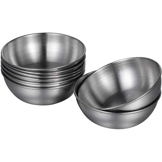 Stainless Steel Seasoning Dish Sauce Snack Plates Dip Dishes Saucer Tray Divided